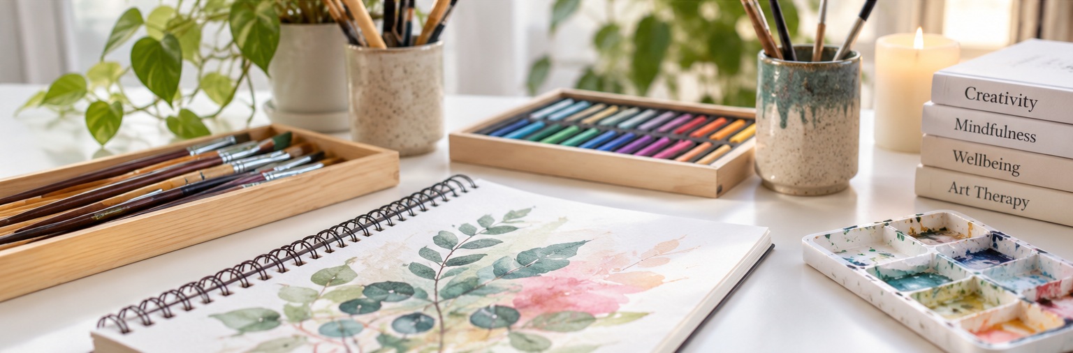 Art materials and sketchbook