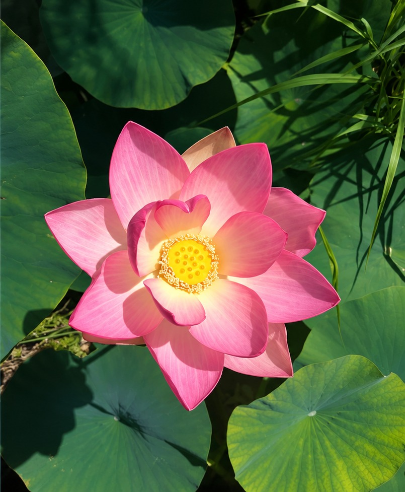 Pink lotus flower