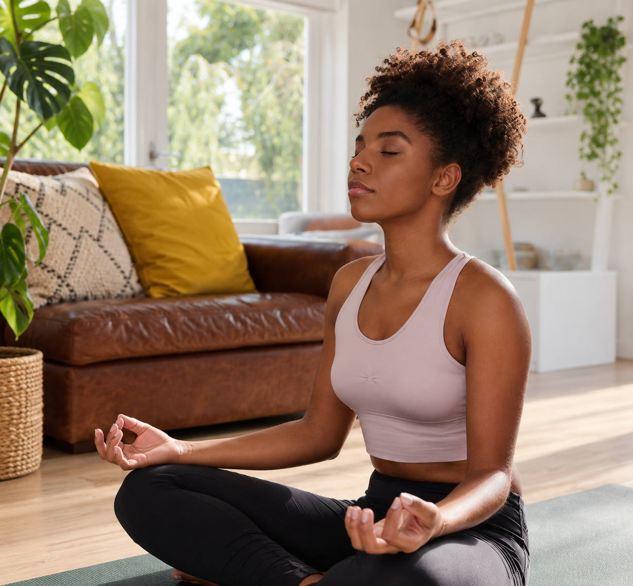 Woman practising meditation
